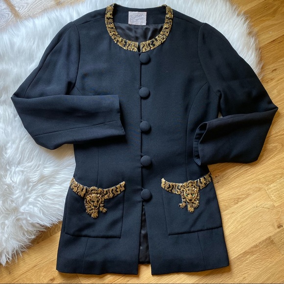 Kathryn Dianos Jackets & Blazers - Vintage 80s Kathryn Dianos Tiger Beaded Jacket